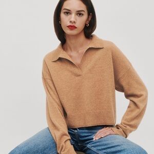 Reformation Cashmere Polo Sweater
